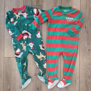 Carter's Christmas fleece footie pajamas size 18-24 months